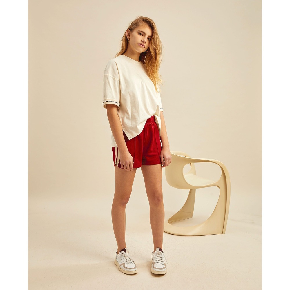 NWT Les Coyotes‎ De Paris Evelyn Logo Tee in Cream Size 12